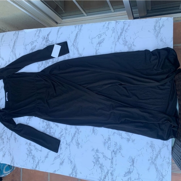 Reformation Dottie Dress Black LBD Mini Jersey - Picture 2 of 7